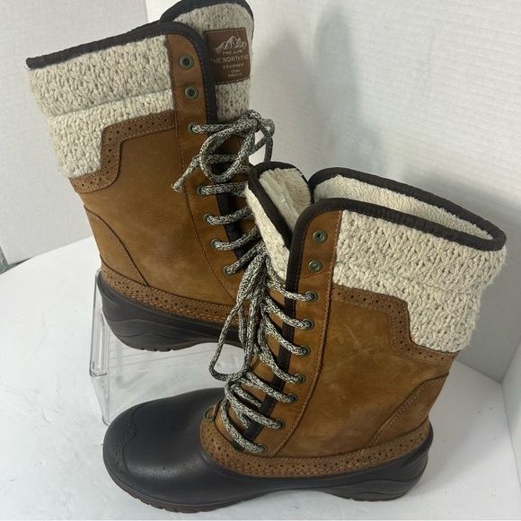 The North Face Women’s Suede Leather Duck Rain Boots Faux Fur Lined 8M - Picture 6 of 10